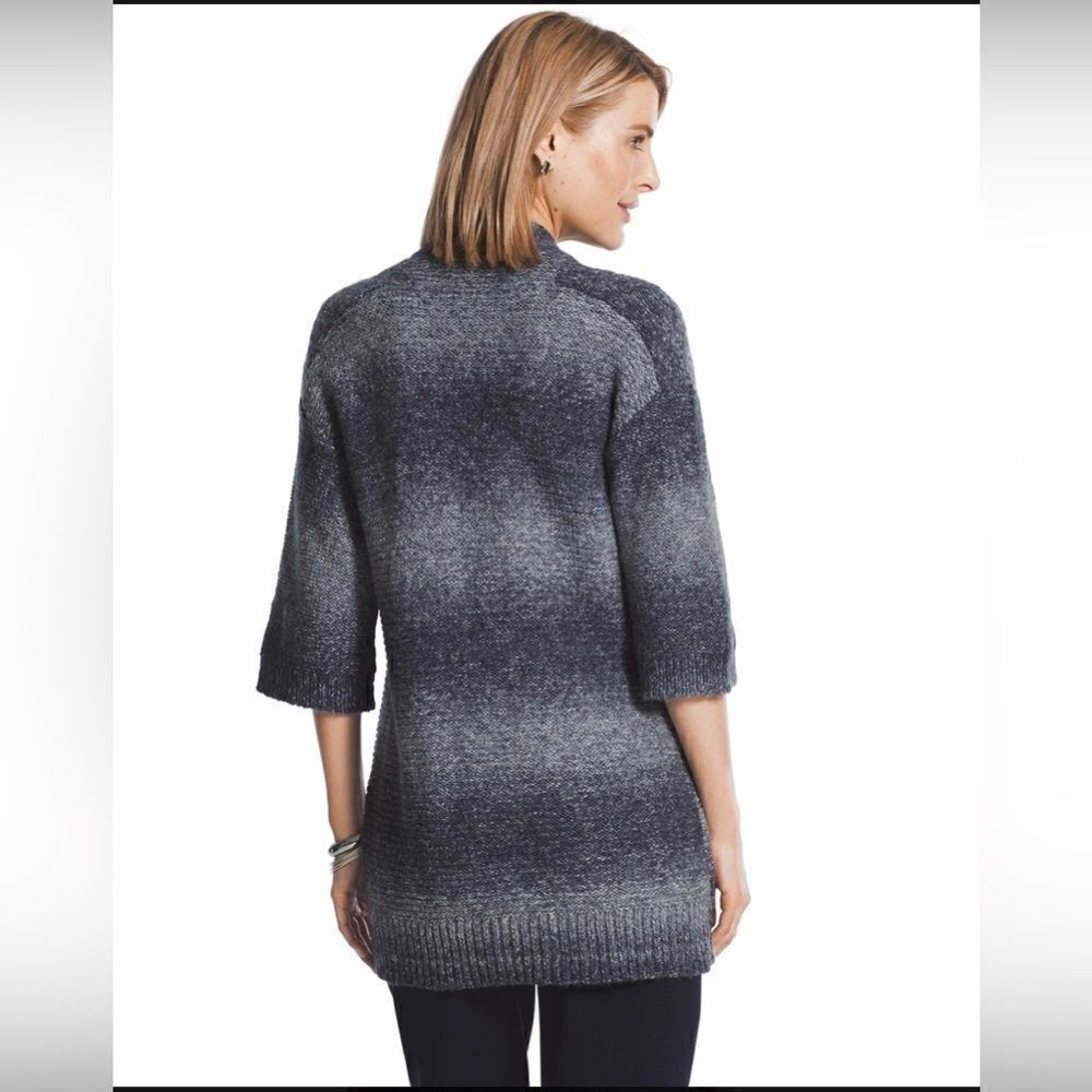 Space-Dyed Blue Zip-Up Sweater size 3 (L) - Picture 2 of 10